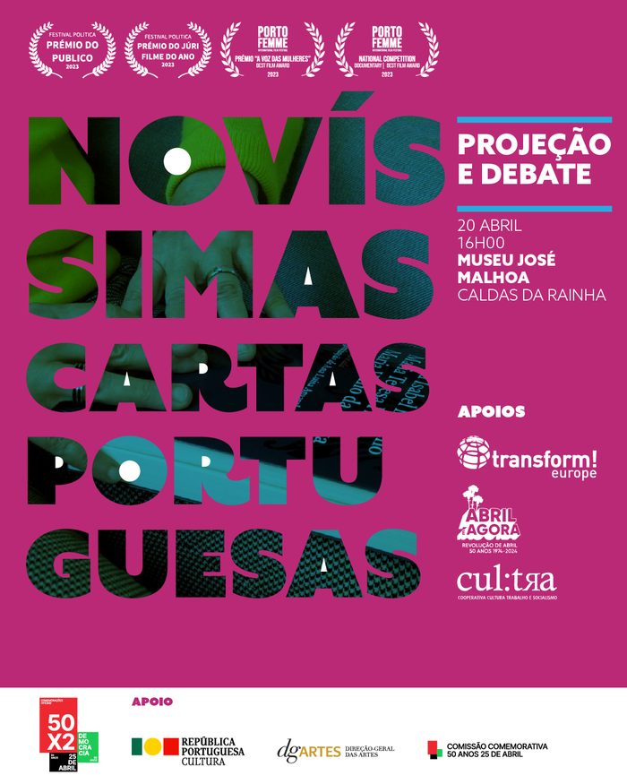 Cartaz da sessão: Museu José Malhoa, Caldas da Rainha, 20 abr.