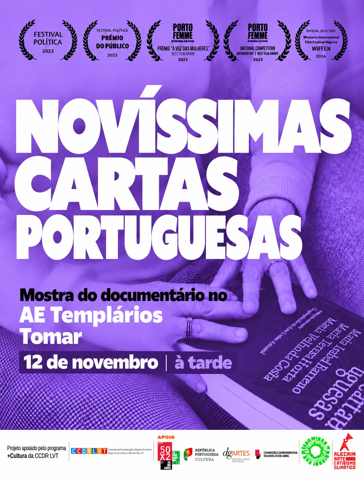 Cartaz da sessão: AE Templários, Tomar, 12 de novembro de 2026